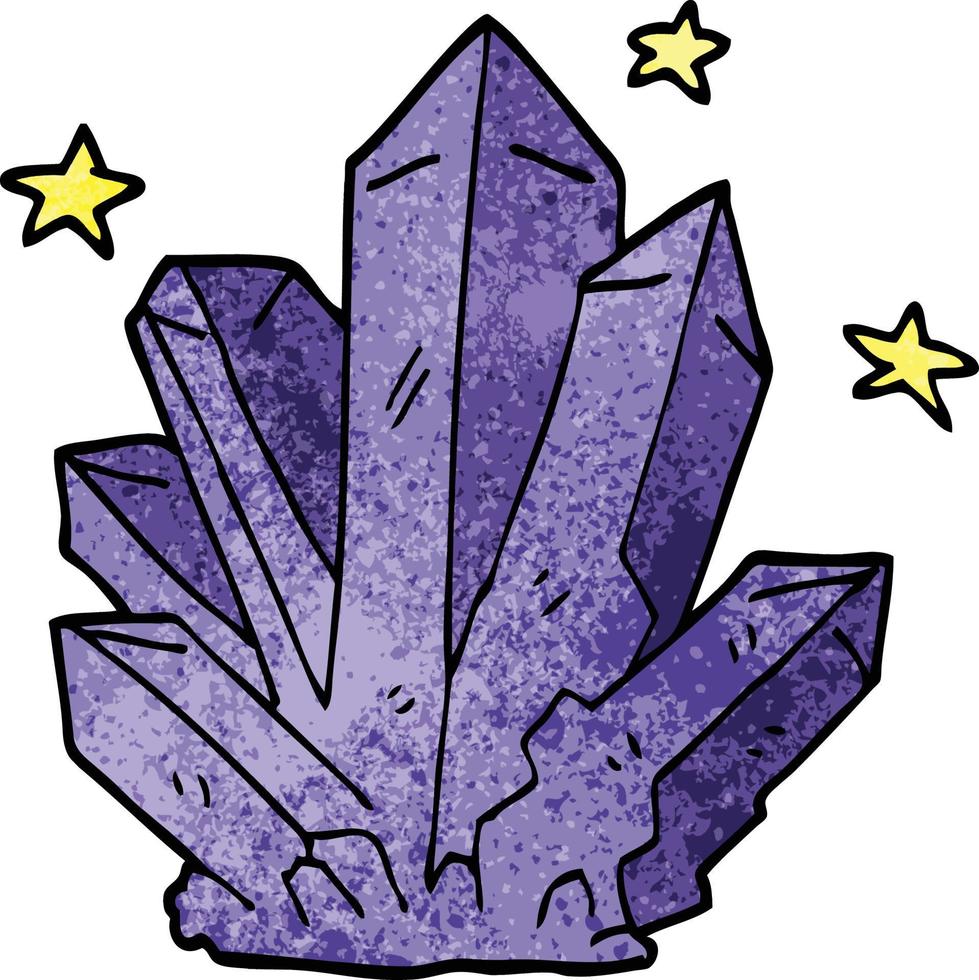 cartoon doodle magic crystal vector