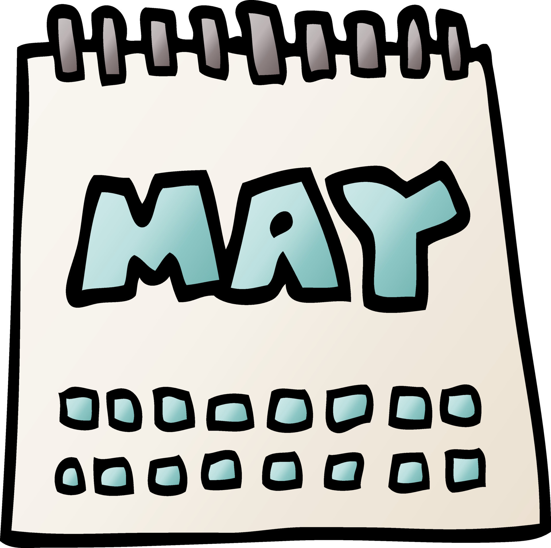 cartoon doodle calendar showing month of may 12138915 Vector Art at Vecteezy