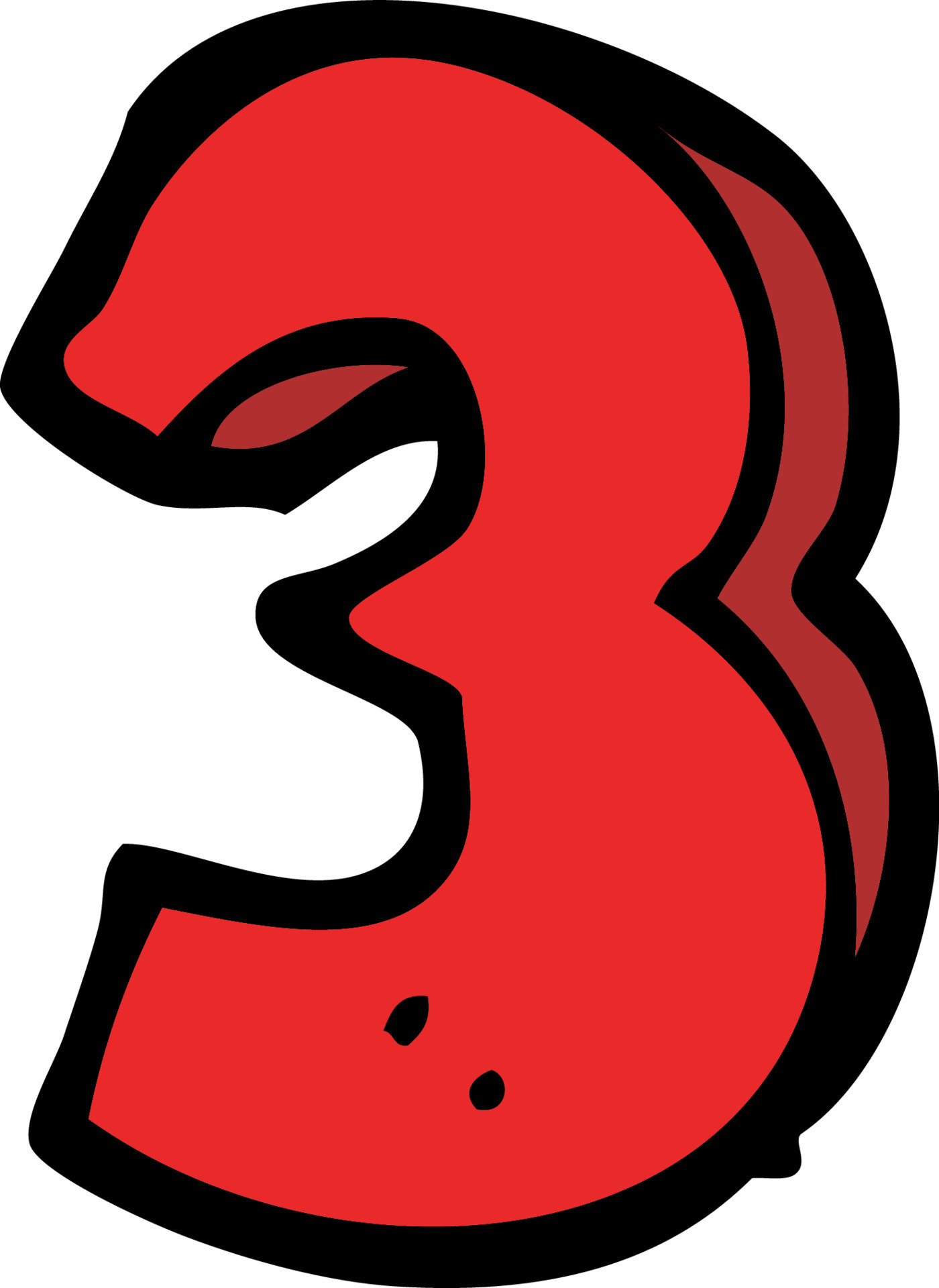 cartoon doodle number 3 12138945 Vector Art at Vecteezy