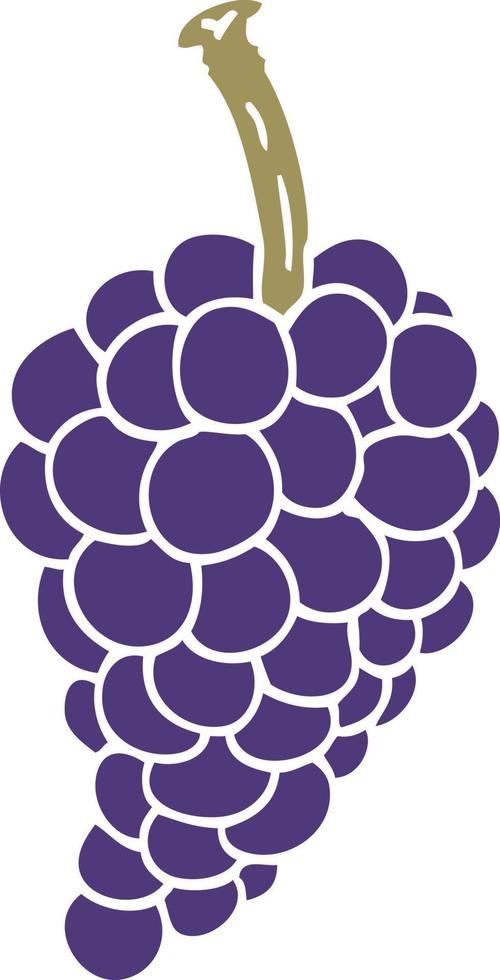 cartoon doodle bunch of grapes vector