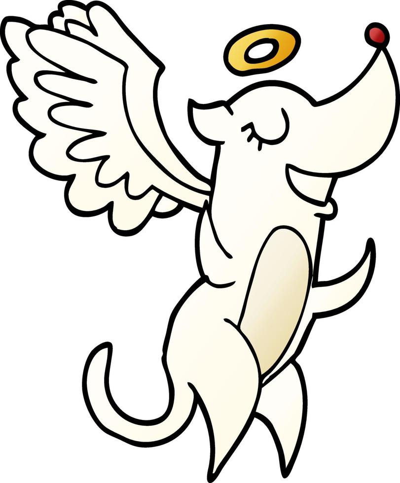 cartoon doodle angel dog vector