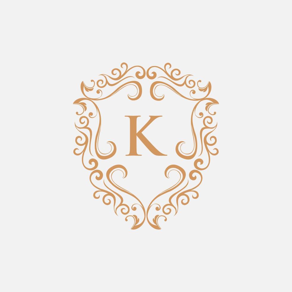 Letter K Ornament Secure Luxury Logo vector