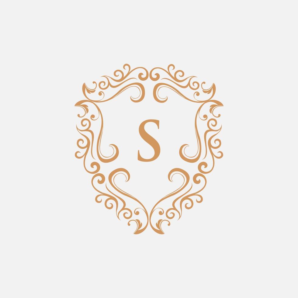 Letter S Shield Ornament Logo vector