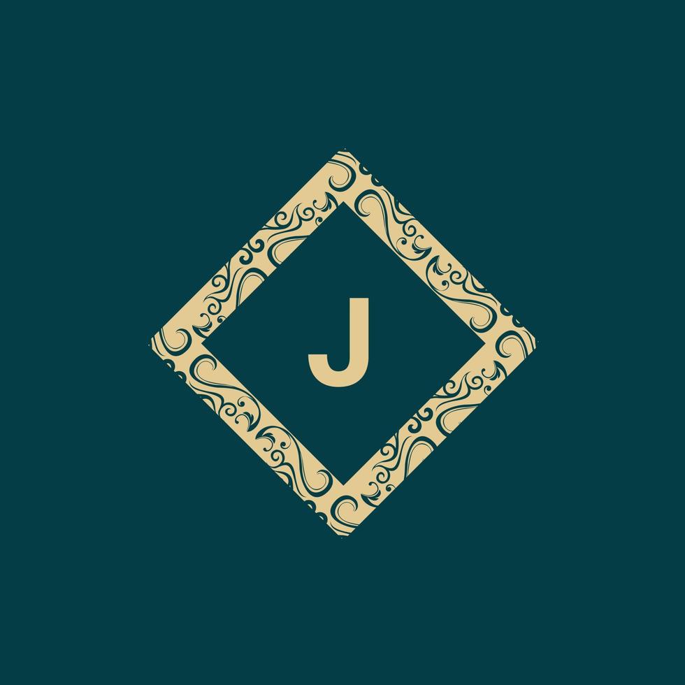 Letter J Frame Ornament Monogram Logo vector