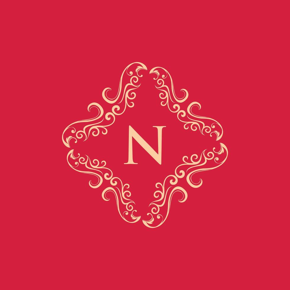 Letter N Luxury Ornament Monogram Logo vector