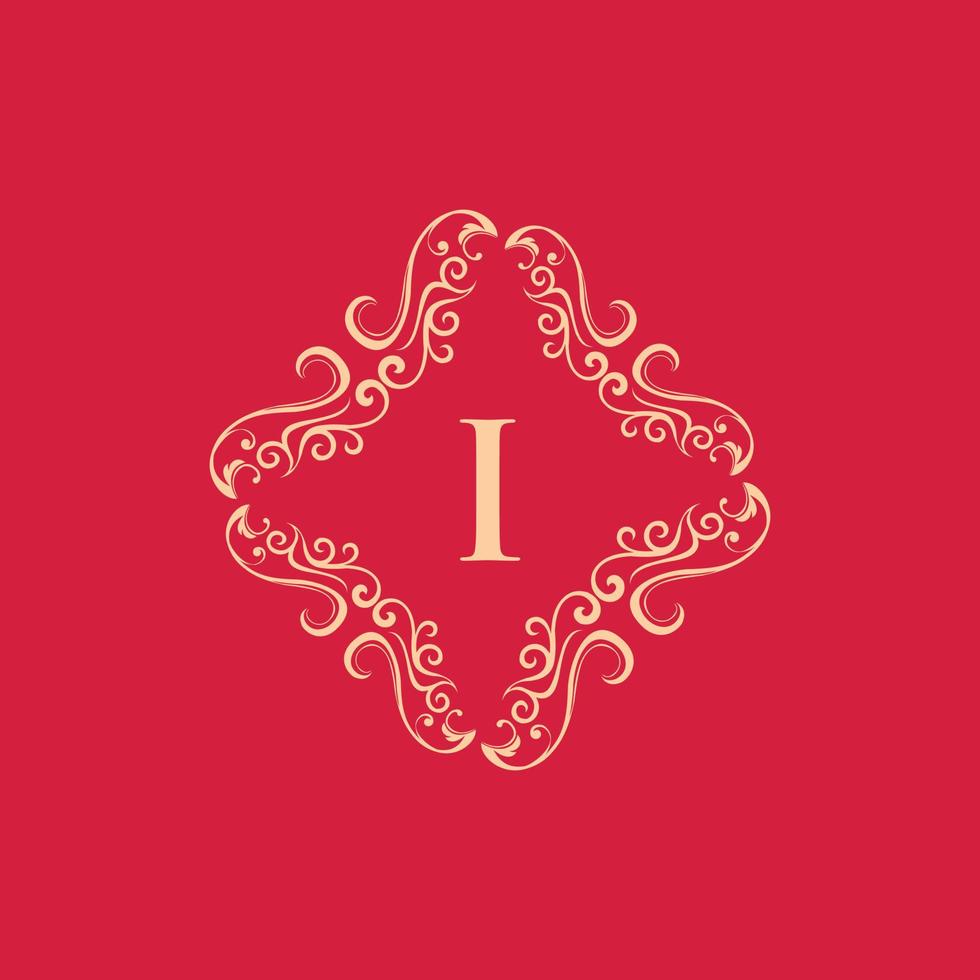 Letter I Luxury Ornament Monogram Logo vector