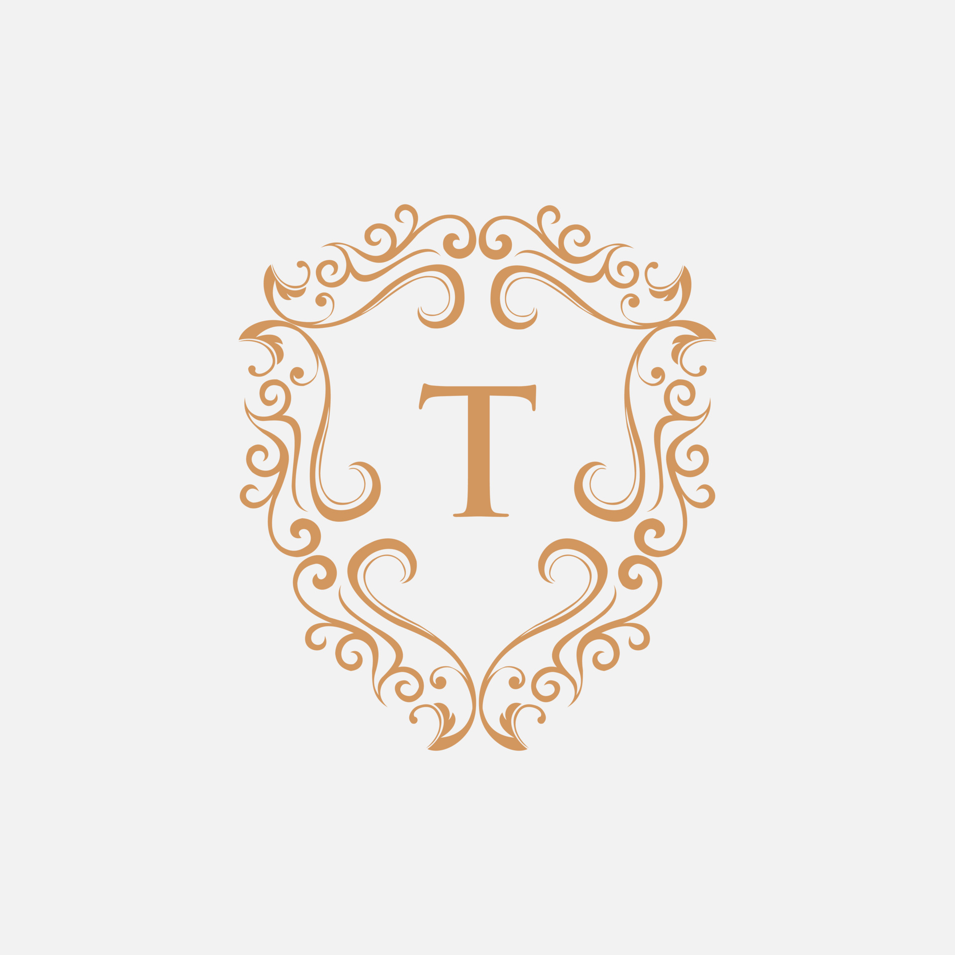 Letter T Shield Ornate Monogram Luxury Logo 12139036 Vector Art at Vecteezy