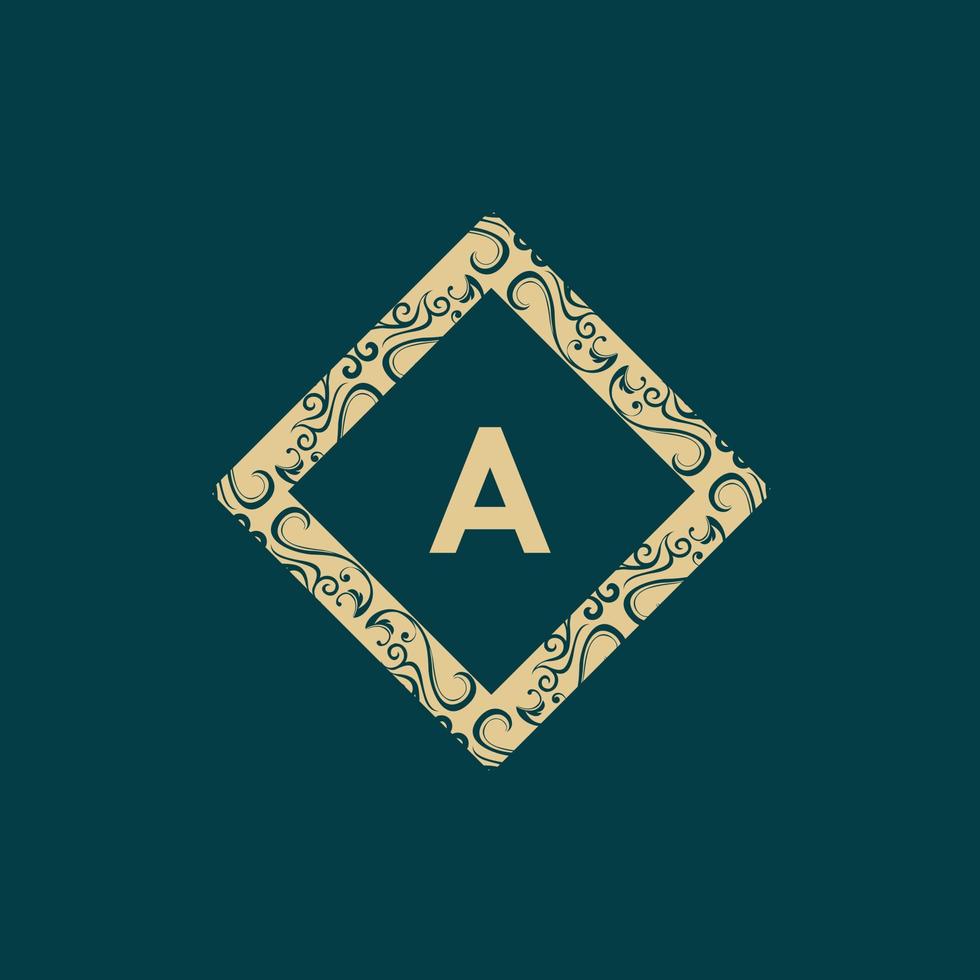 Letter A Square Luxury Ornate Logo vector