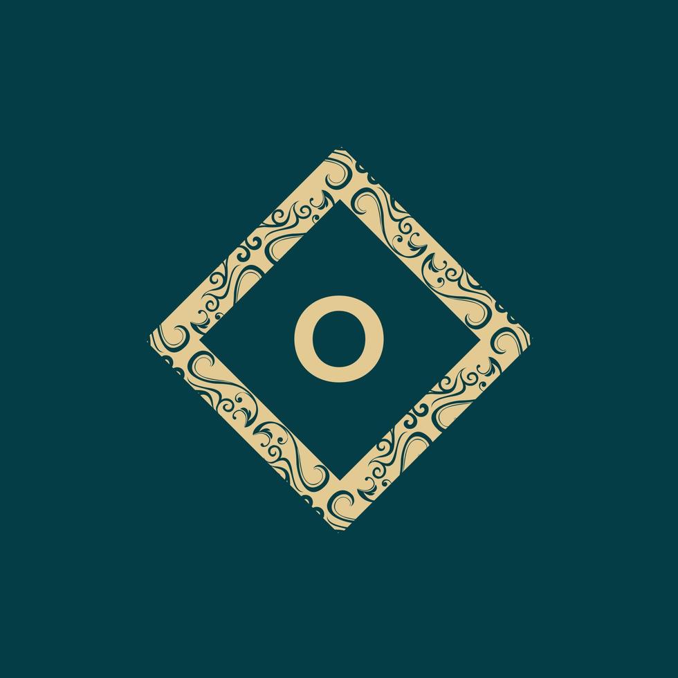 logotipo de monograma adornado de lujo con marco de letra o vector
