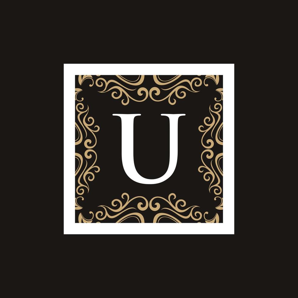 Letter U Luxury Frame Monogram Logo vector