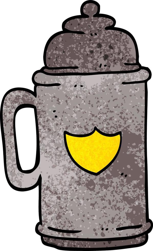 cartoon doodle traditional beer tankard vector