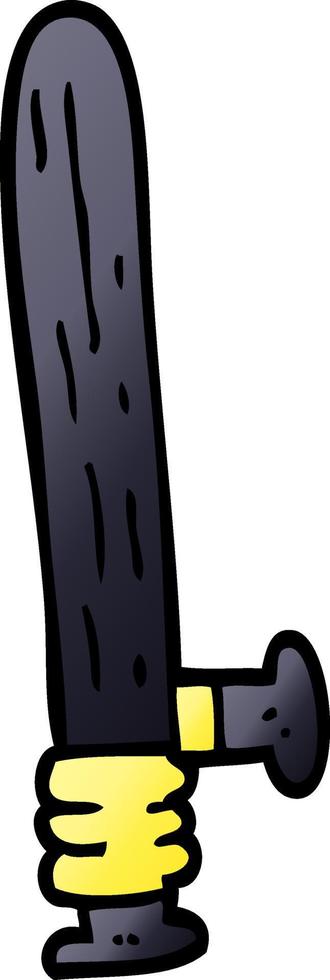 cartoon doodle police truncheon vector