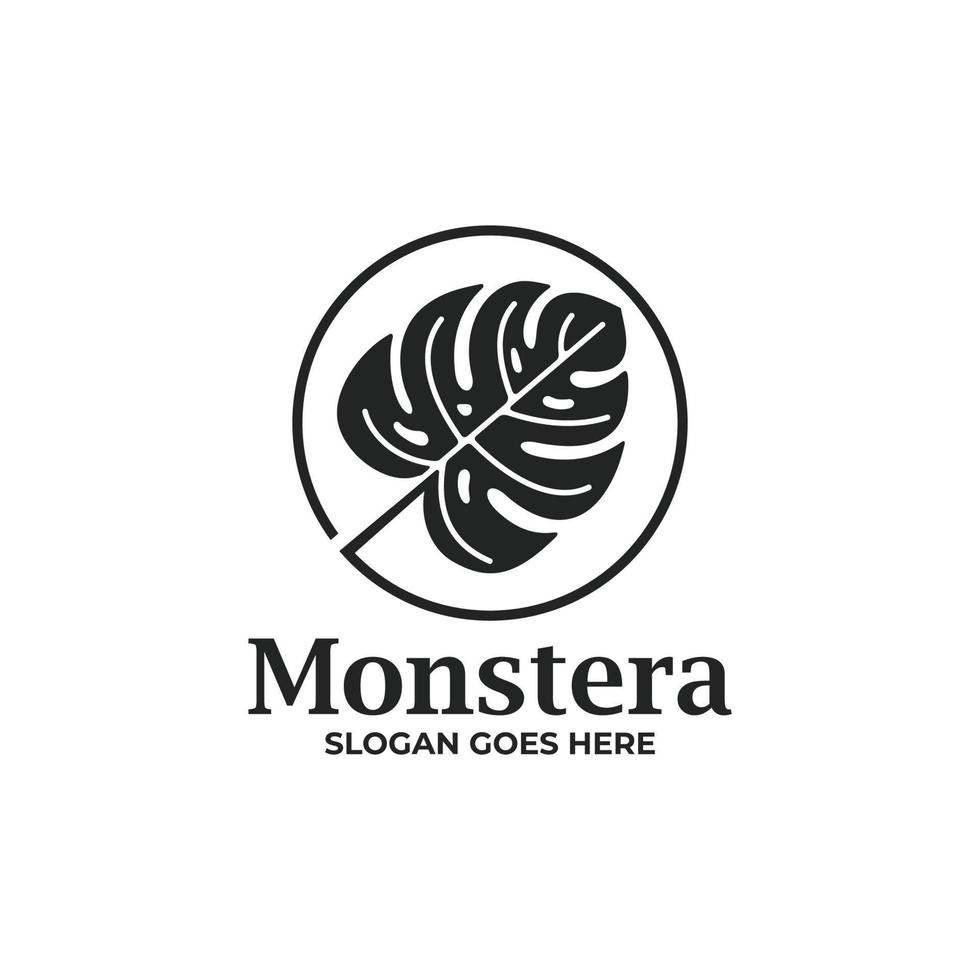 Monstera logo design vector. Monstera leaf logo vector