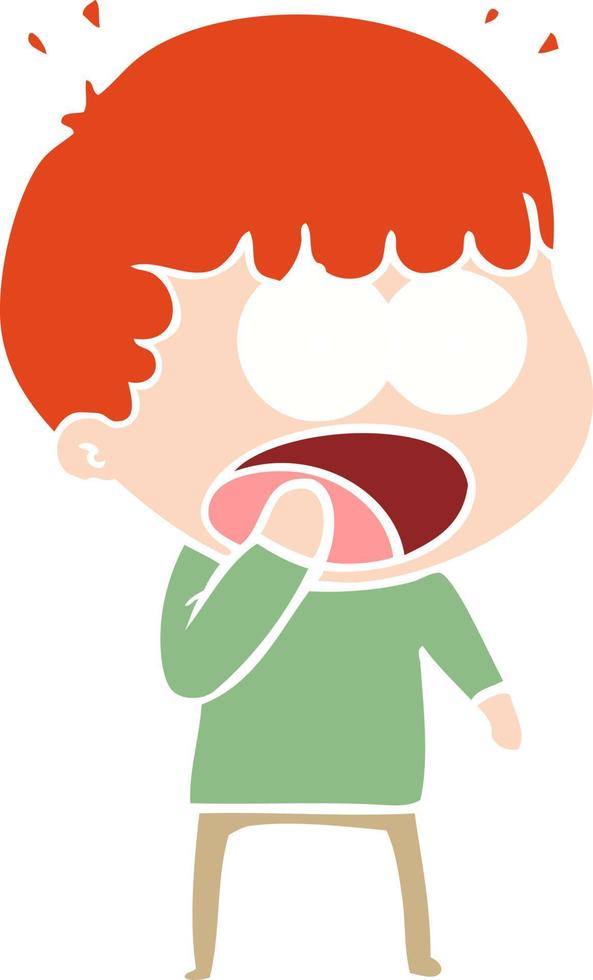 flat color style cartoon shocked man vector