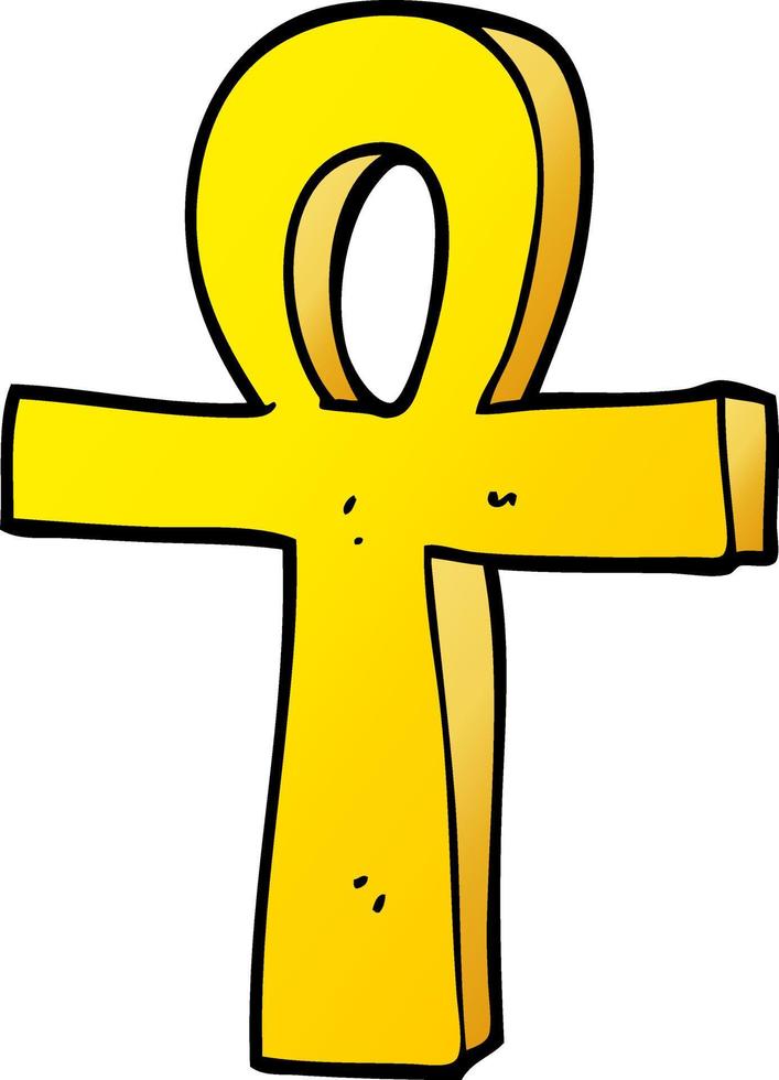 garabato de dibujos animados de un ankh vector