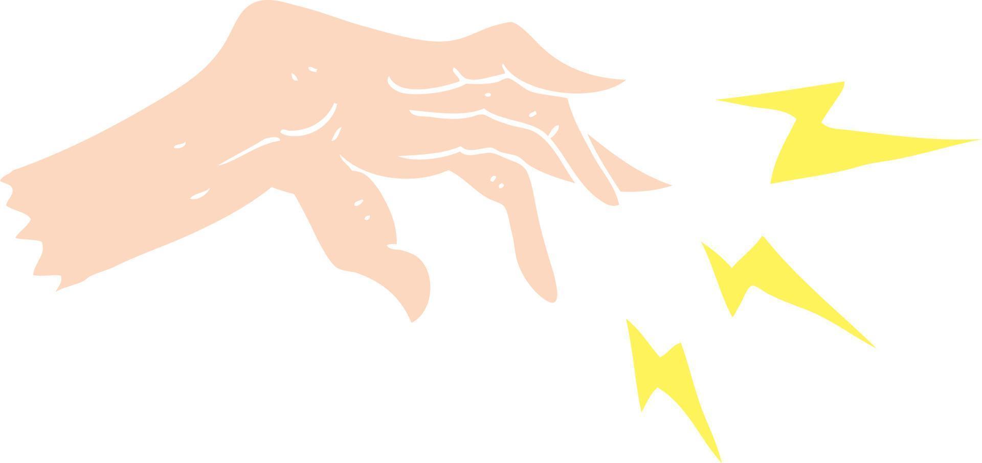 flat color illustration of a cartoon hand casting spell vector