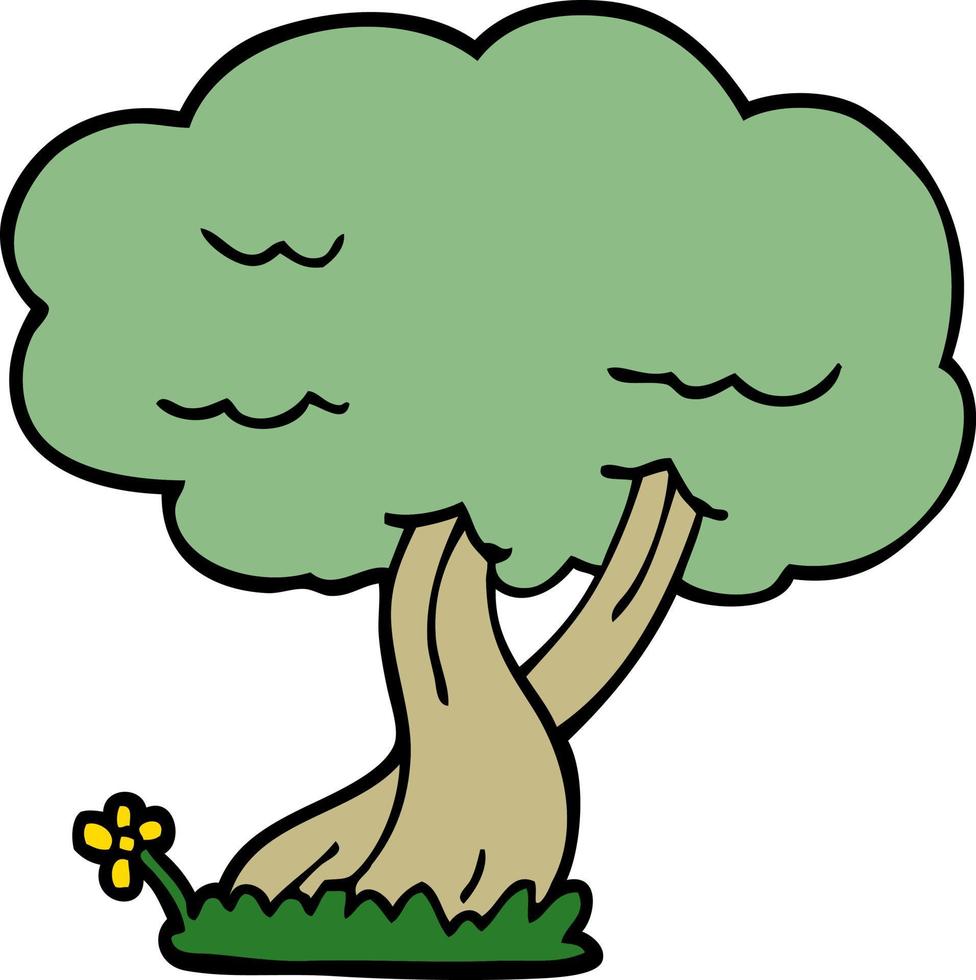 cartoon doodle tree vector