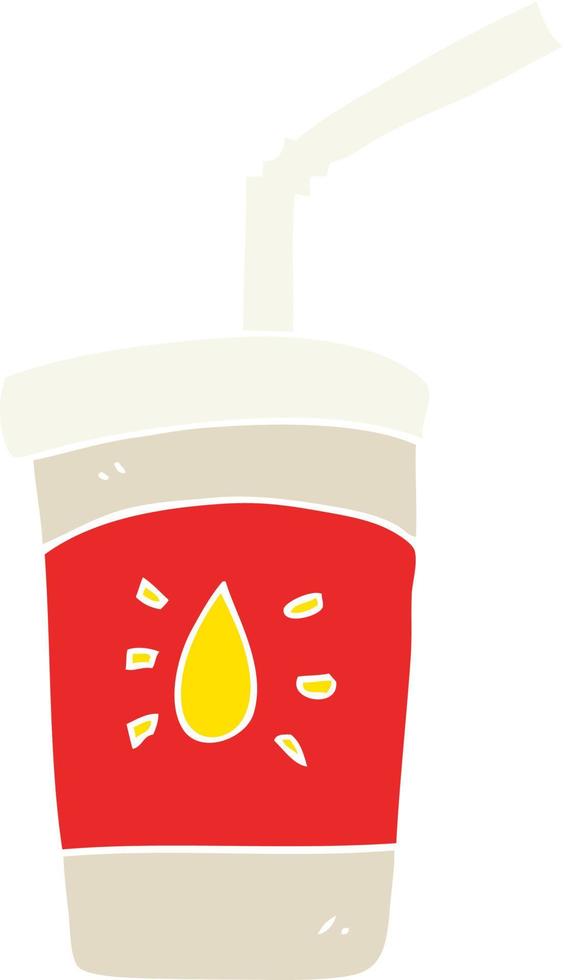 flat color illustration of a cartoon soda drink vector