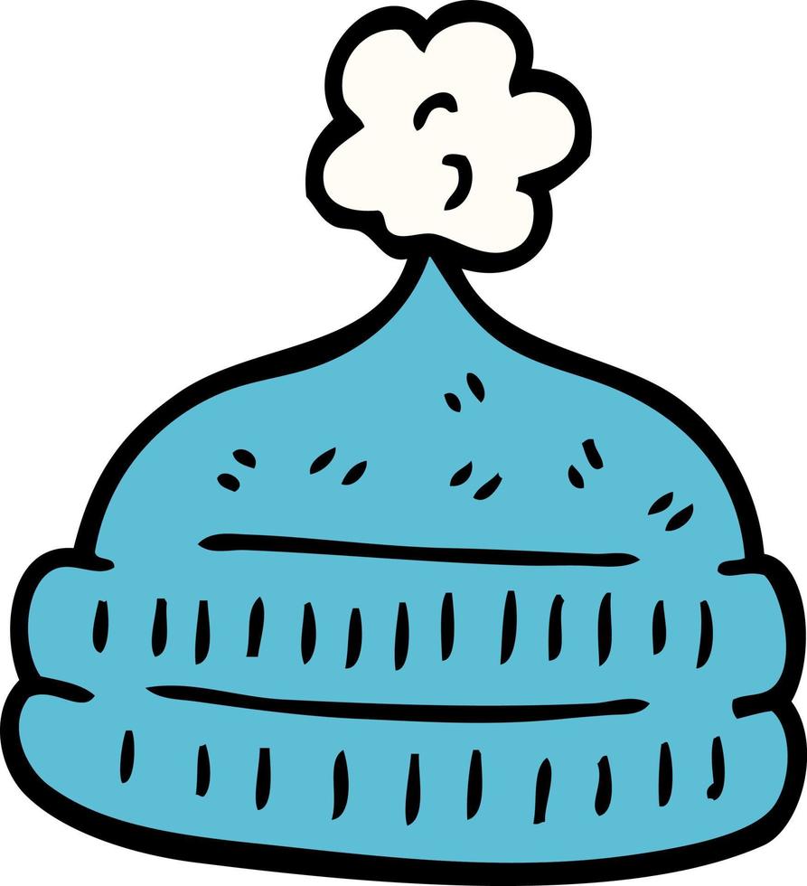 cartoon doodle winter hats vector