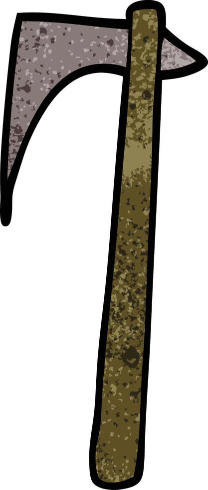 cartoon doodle viking axe vector