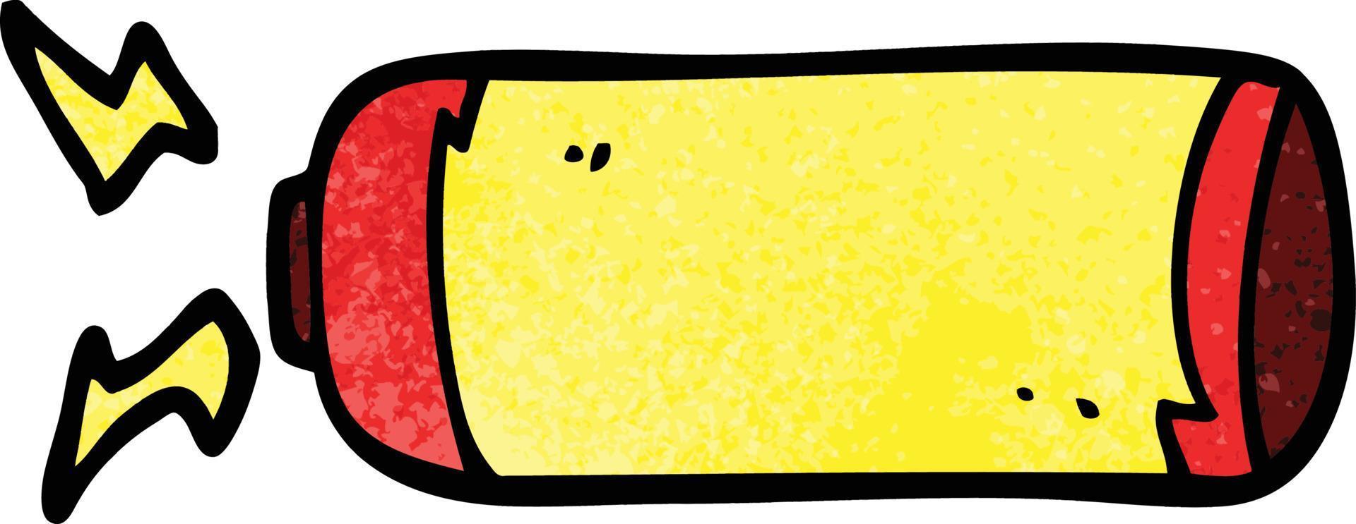 cartoon doodle battery vector