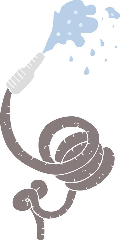 flat color illustration of a cartoon hose pipe vector