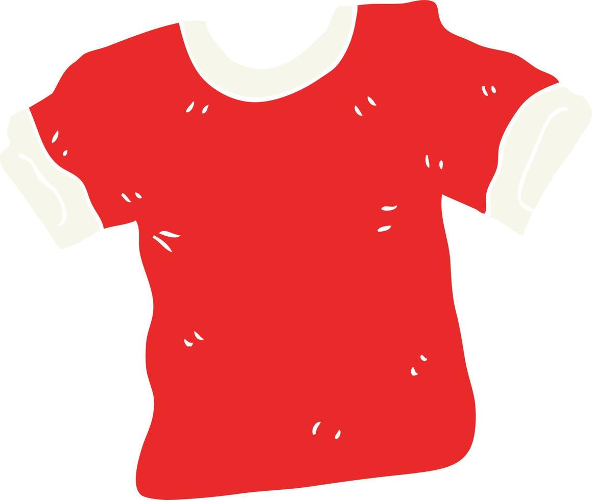 flat color illustration of a cartoon t shirt vector