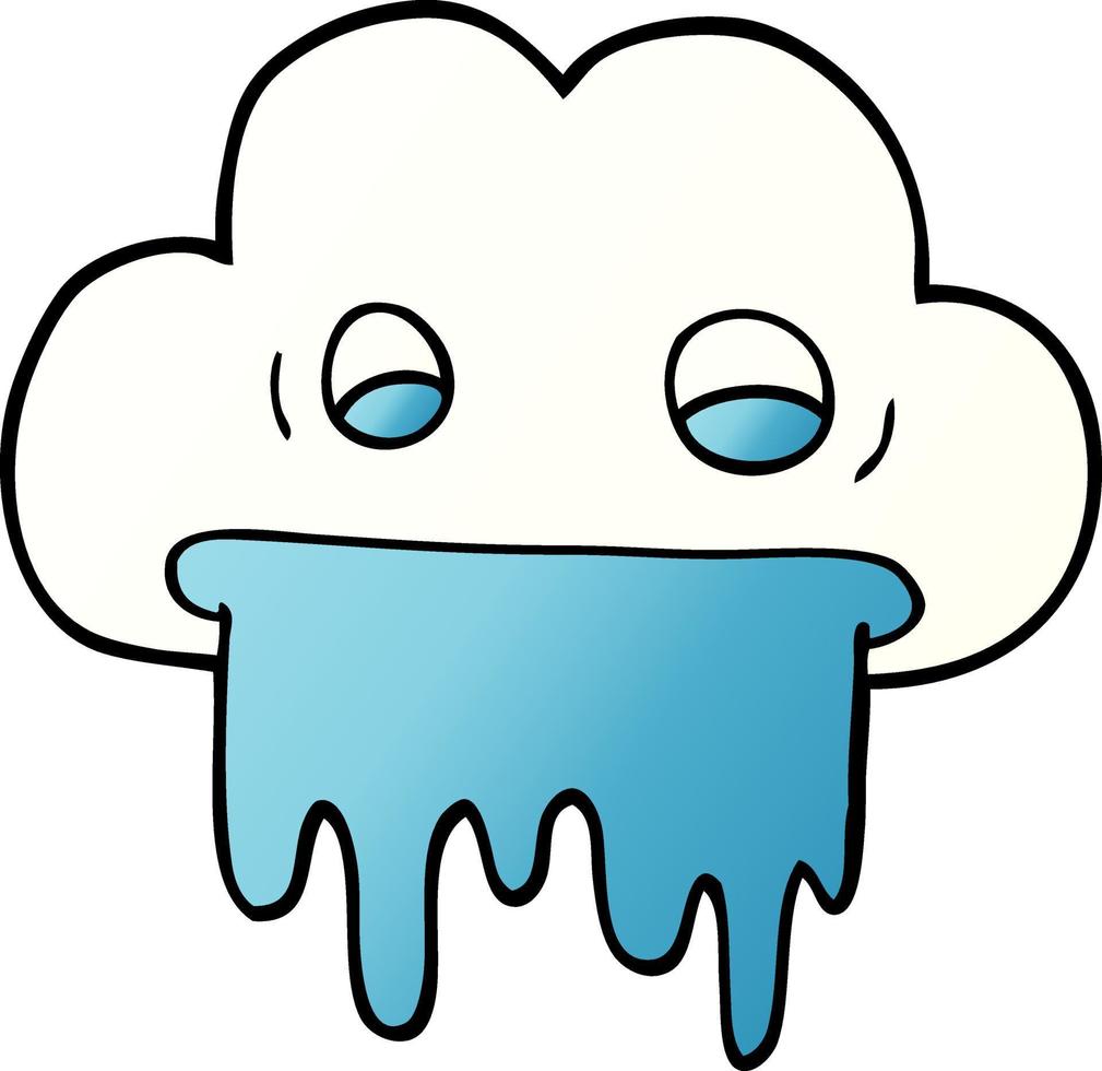 cartoon doodle rain cloud vector