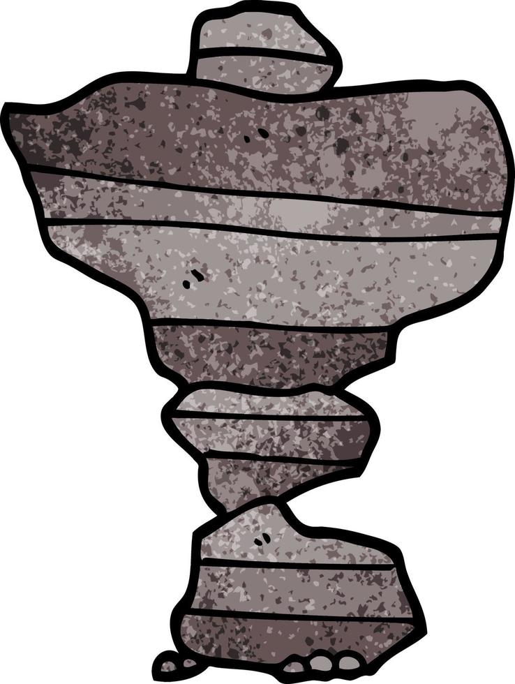 cartoon doodle of stacked stone vector