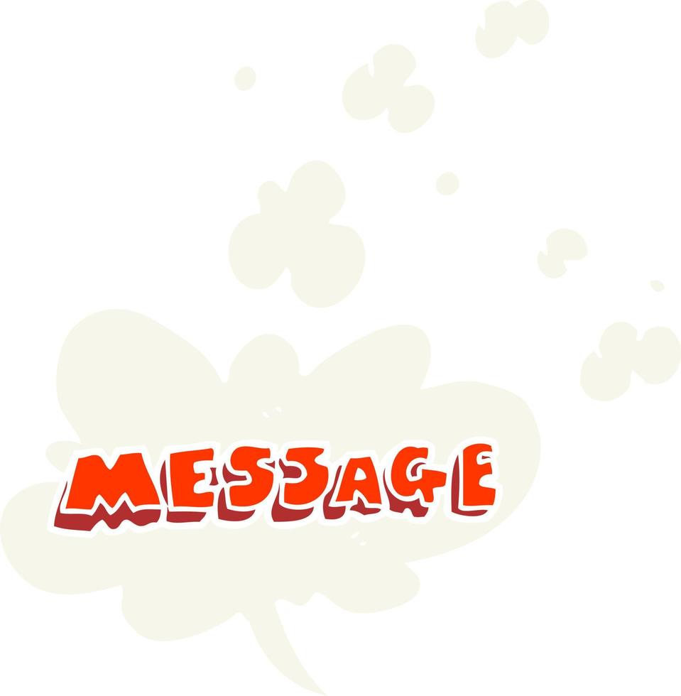 ilustración de color plano de un texto de mensaje de dibujos animados vector