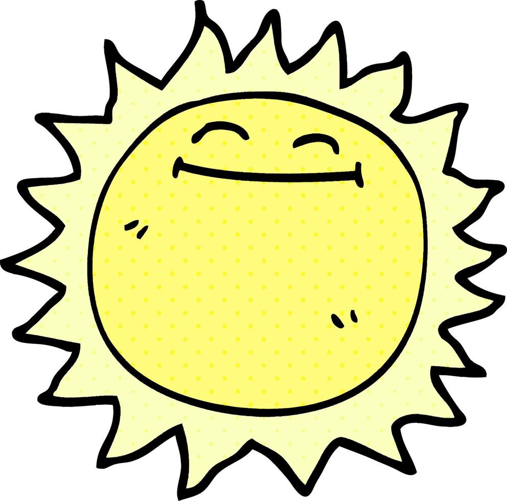 cartoon doodle shining sun vector