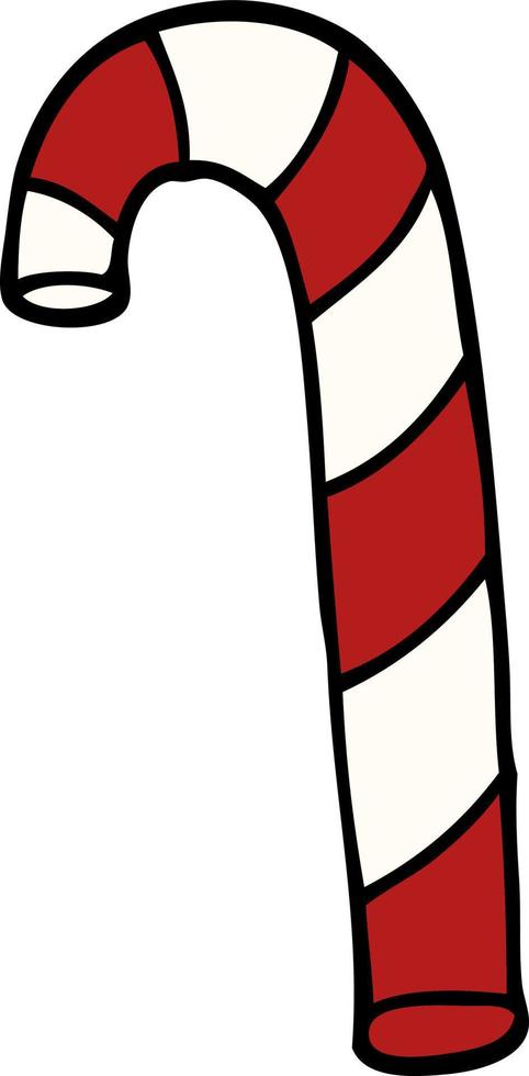 cartoon doodle striped candy cane vector