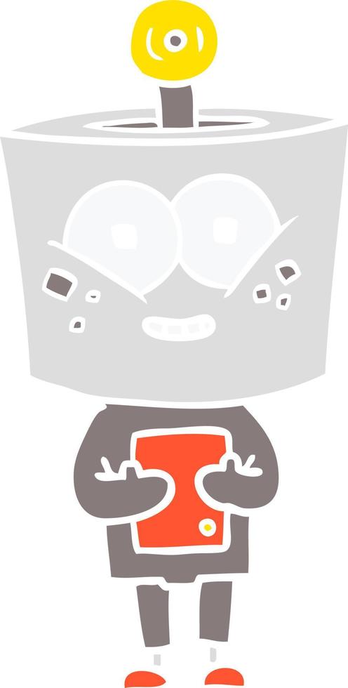 happy flat color style cartoon robot vector