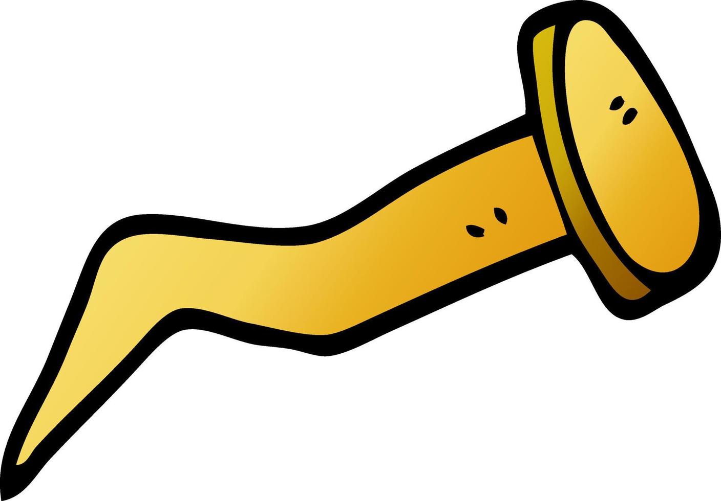 cartoon doodle brass nail vector