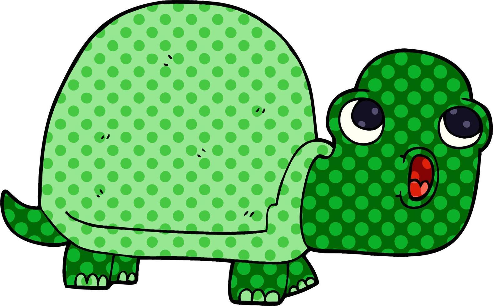 cartoon doodle shocked turtle vector