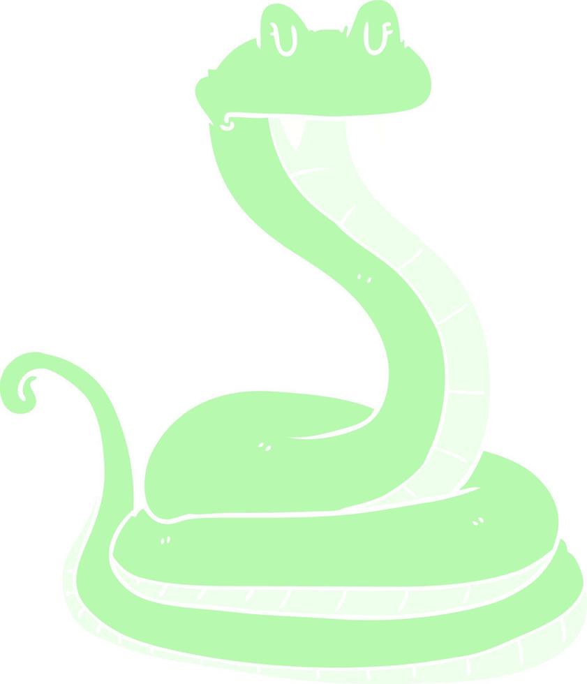 flat color style cartoon snake vector