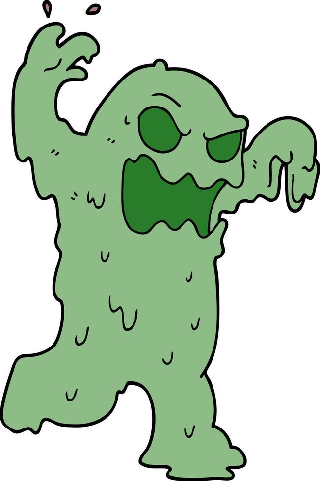 cartoon doodle slime monster vector