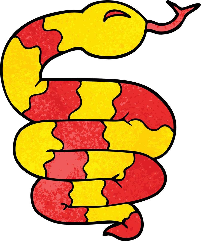 serpiente garabato de dibujos animados vector