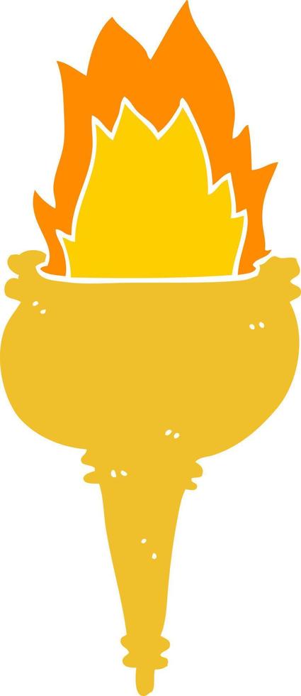 flat color style cartoon flaming torch vector