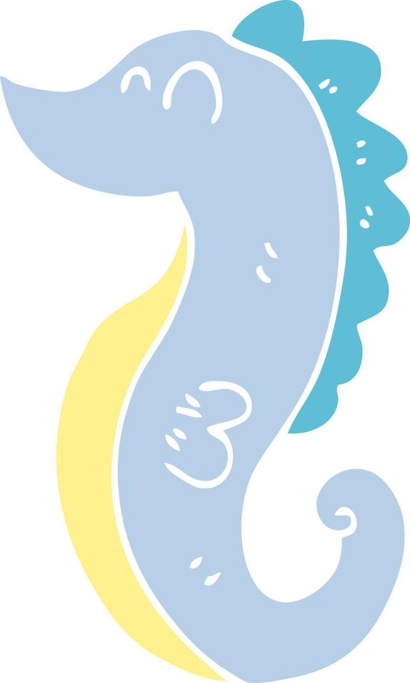 cartoon doodle sea horse vector