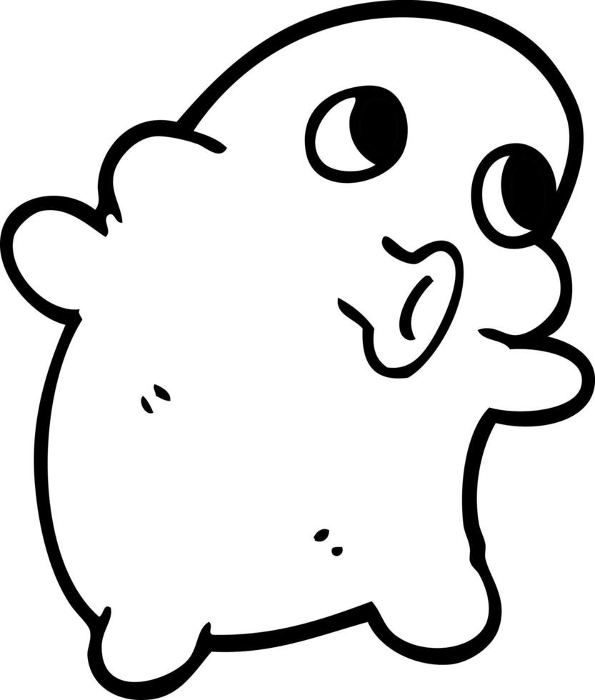 line drawing cartoon weird alien vector