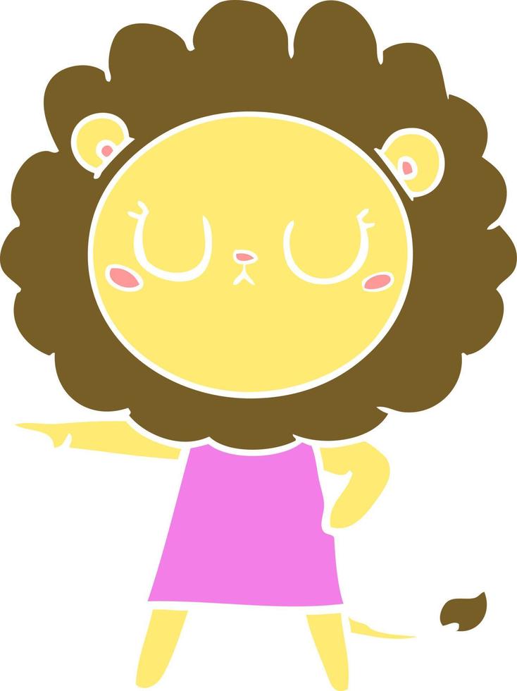flat color style cartoon lion vector