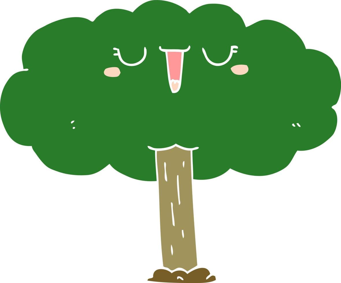 flat color style cartoon tree vector