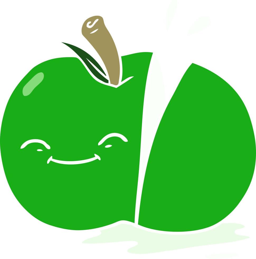 flat color style cartoon sliced apple vector