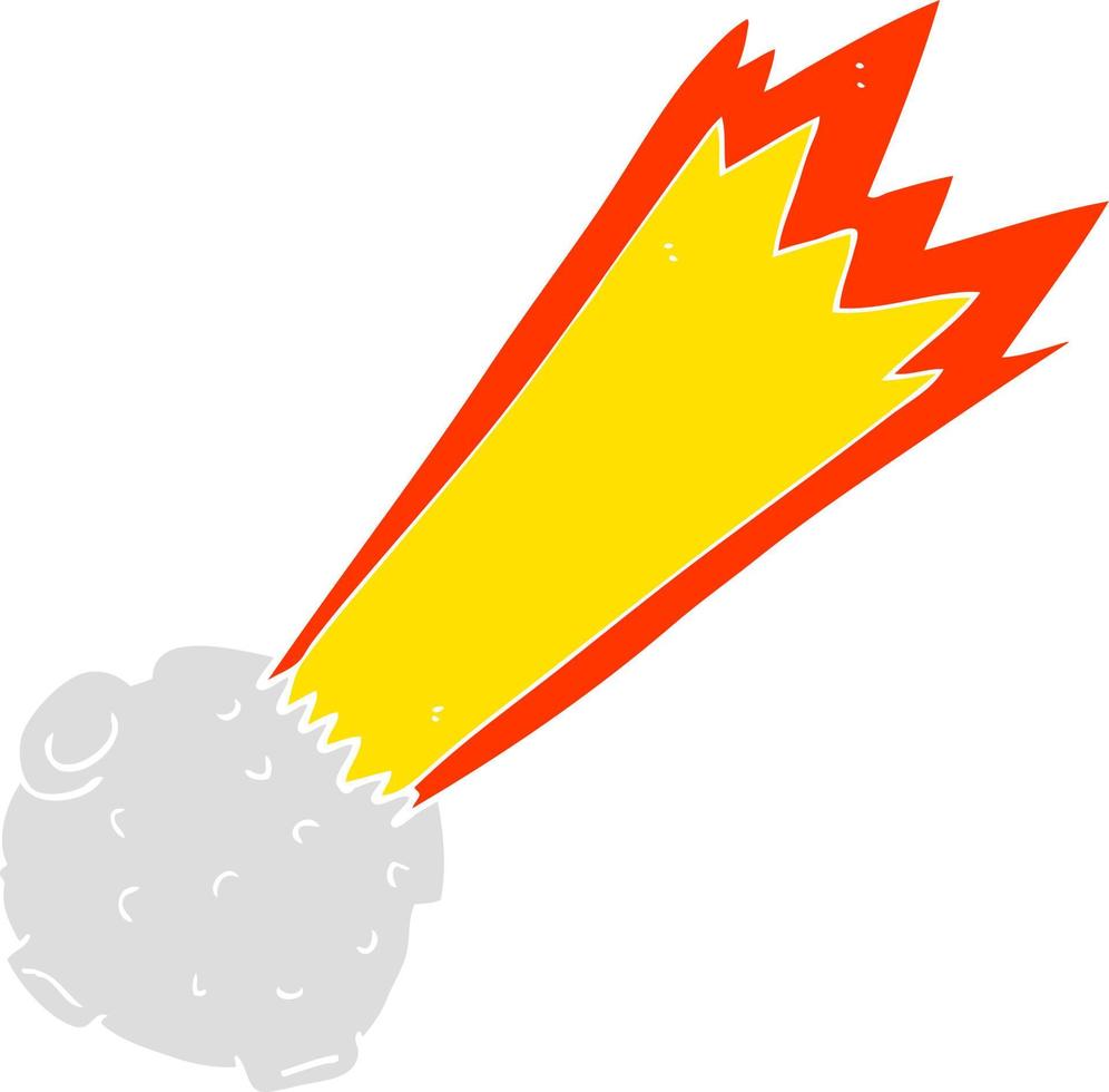 flat color illustration of a cartoon meteor vector