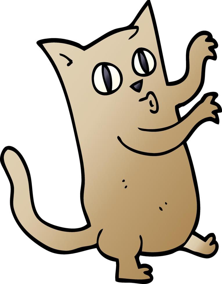 cartoon doodle dancing cat vector