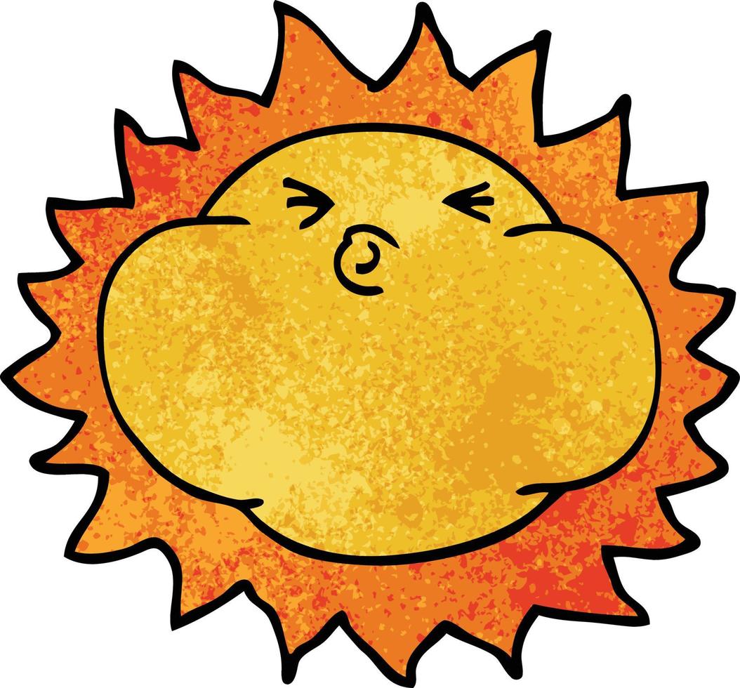 cartoon doodle shining sun vector