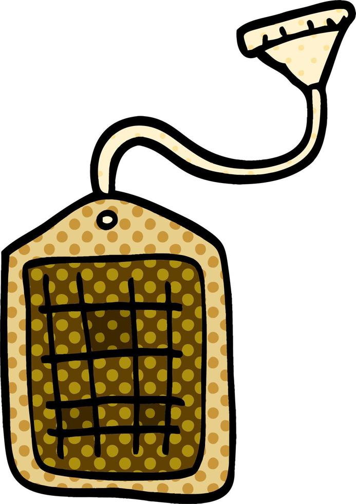 cartoon doodle drawstring tea bag vector