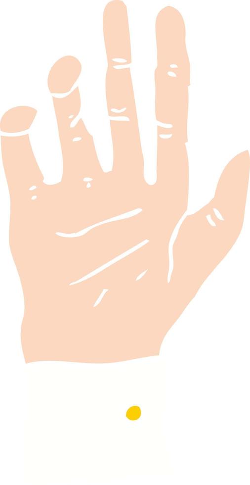 flat color illustration of a cartoon hand reaching vector