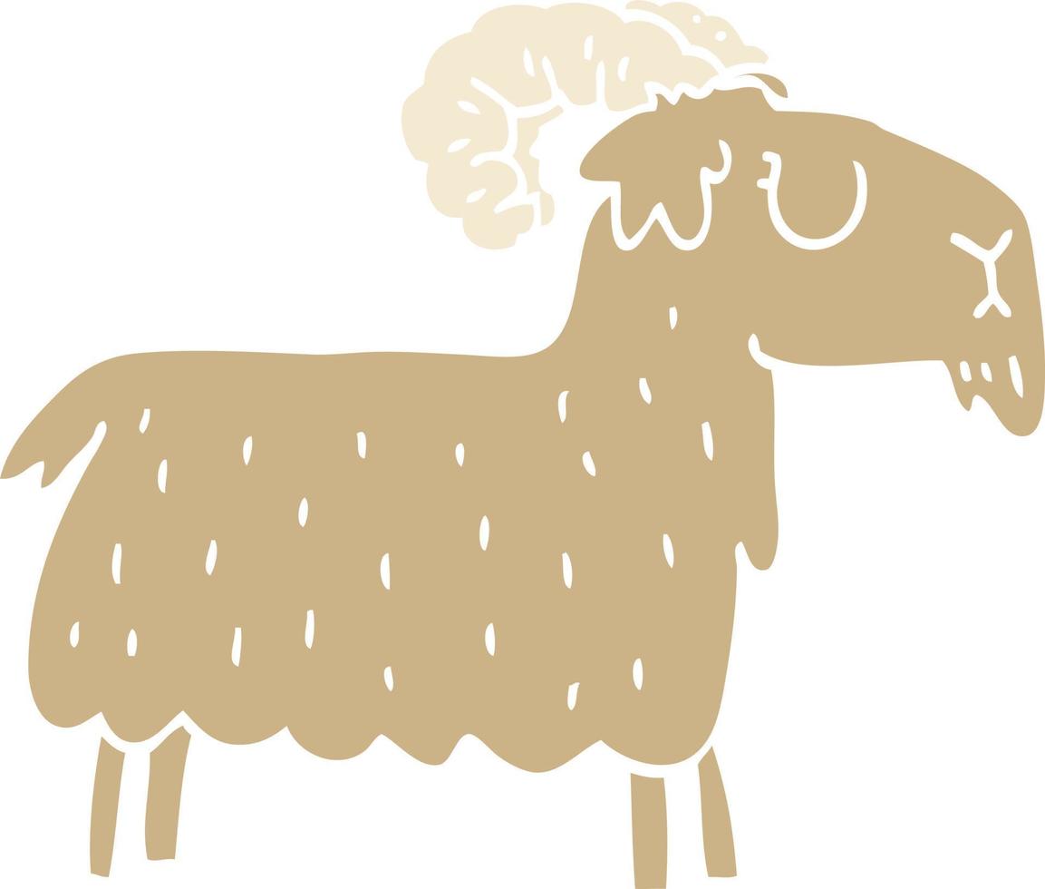 cartoon doodle stubborn goat vector